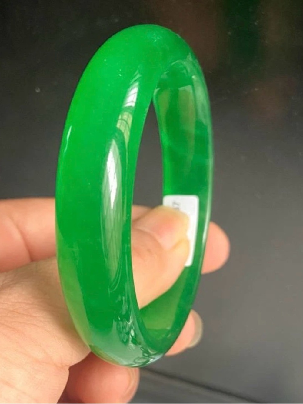 Classic Green Jade Bangle Bracelet - Women Jewelry 60mm